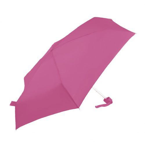 Paraguas plegable mini de mujer liso de Bisetti abierto fucsia