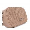 Bolso bandolera de mujer drapeado de Cimarron detalle frontal beige