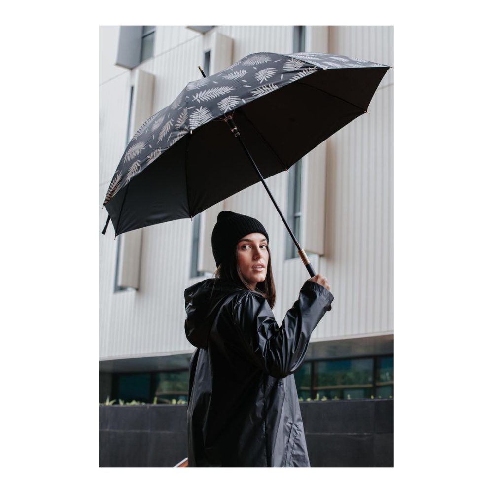 Paraguas largo de mujer con estampado de hojas MP probado
