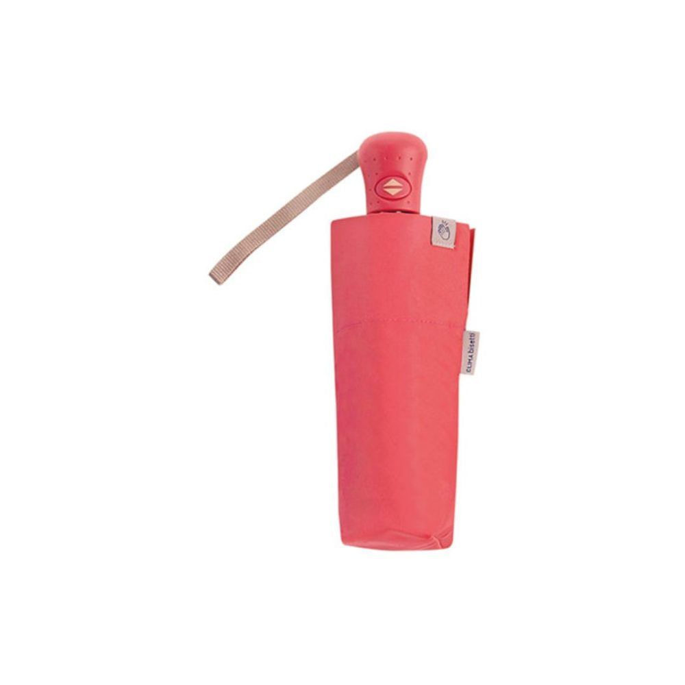 Paraguas plegable de mujer liso Bisetti cerrado coral