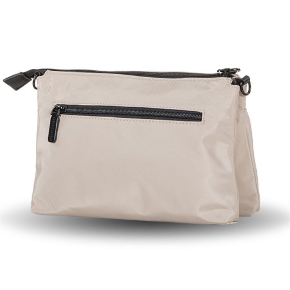 Bolso bandolera Devota y Lomba doble compartimento interior taupe trasera