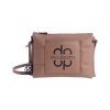 Bolso bandolera Don Algodon triple compartimento camel frontal