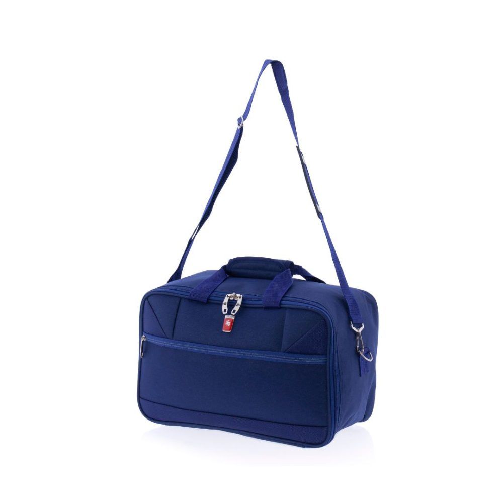 Mochila equipaje de mano bolsa de cabina azul marino lateral derecho