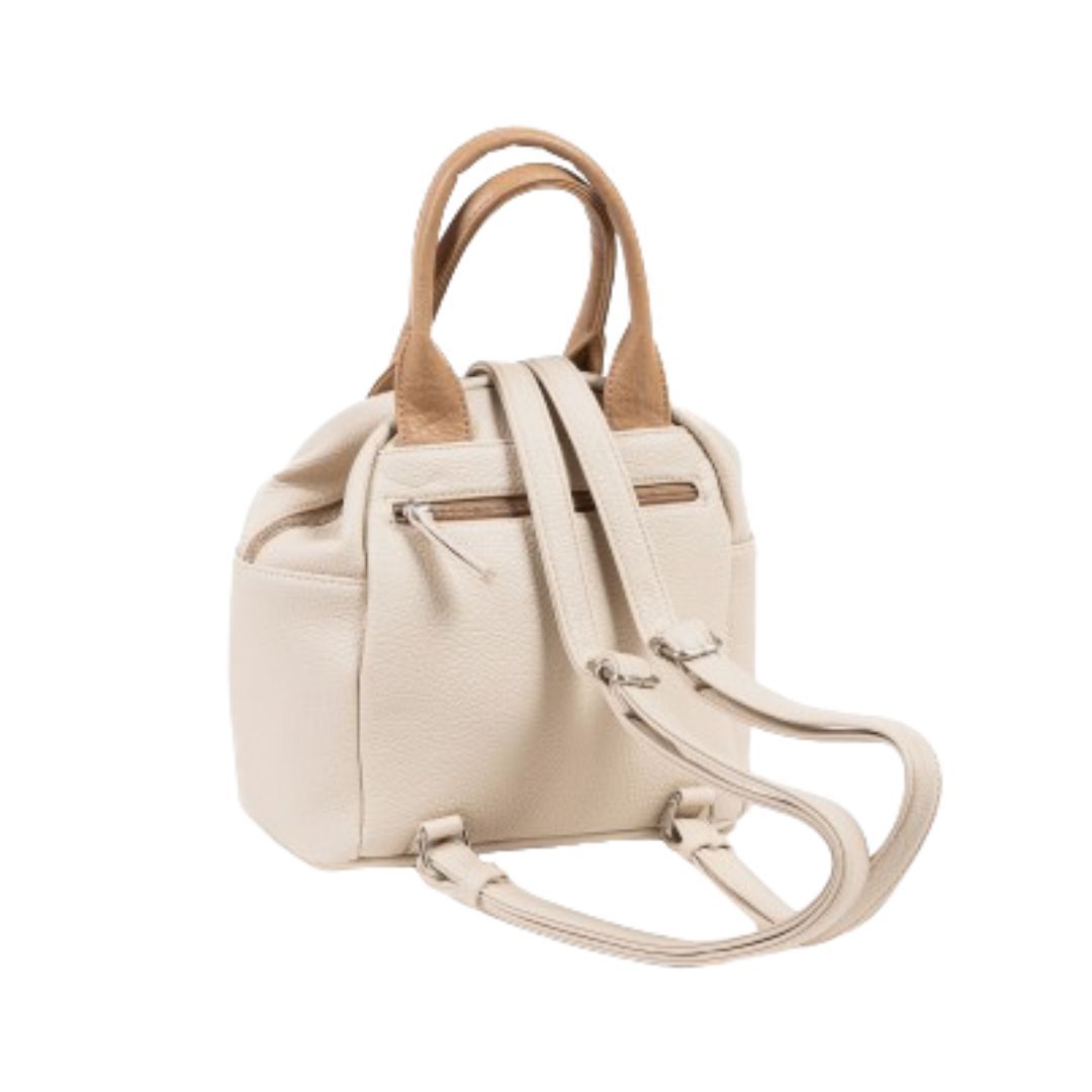 Mochila con asas de mano Matties beige trasera