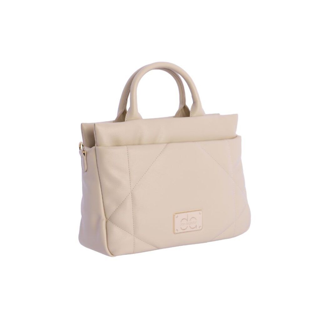 Bolso beige de mano Don Algodon lateral