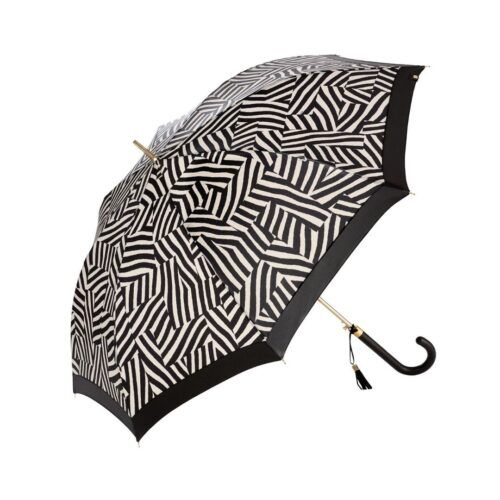 Paraguas largo de mujer M&P Zebra abierto negro