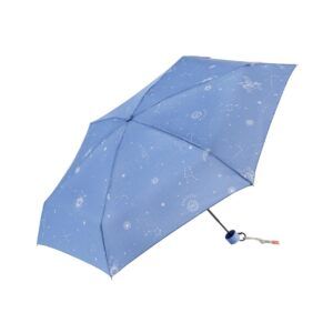 Paraguas plegable de mujer Bisetti Astrology azul claro abierto