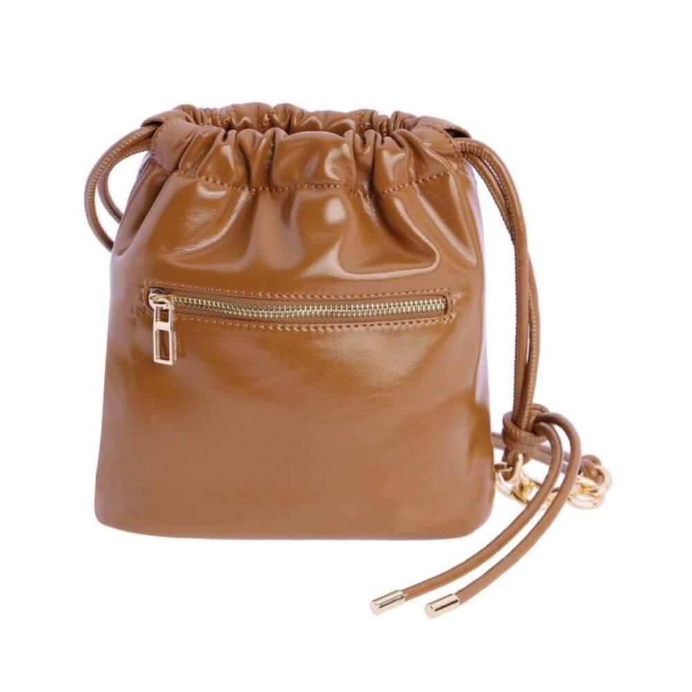 Bolso bandolera Don Algodon mujer camel trasera