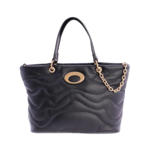 Bolso shopping acolchado negro don algodon frontal