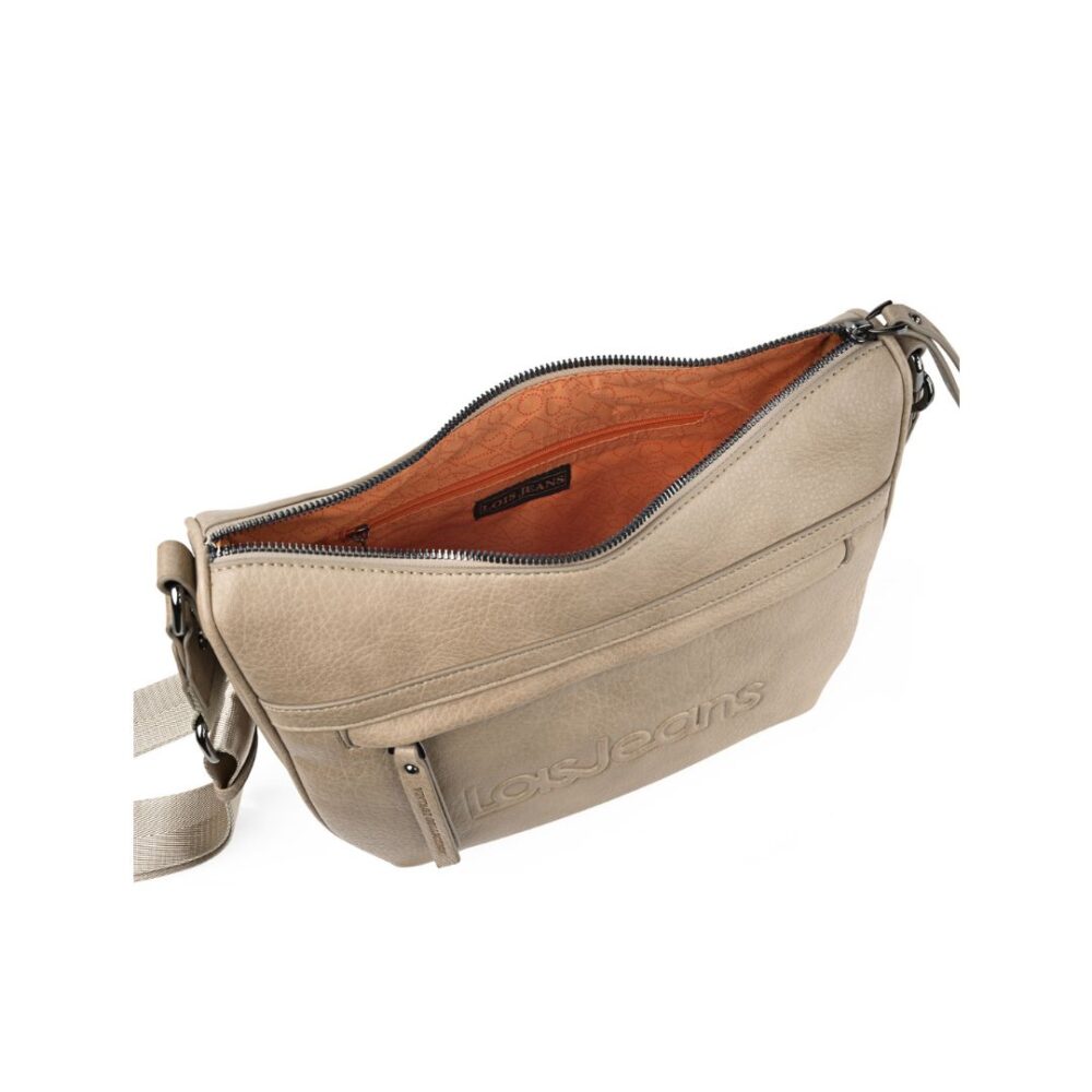 Bolso bandolera góndola Lois beige interior