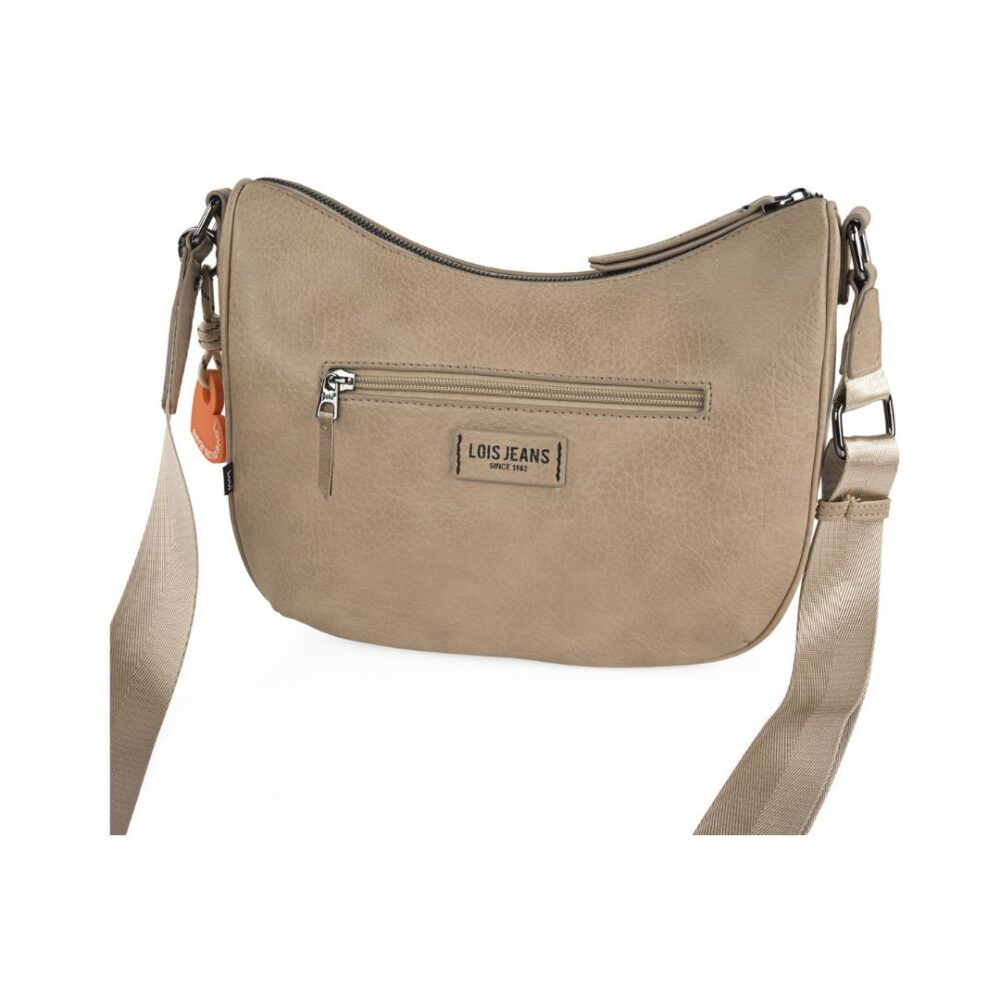 Bolso bandolera góndola Lois beige trasera