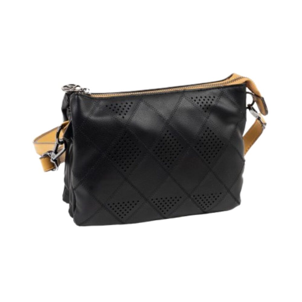 Bolso bandolera triple compartimento Matties negro frontal